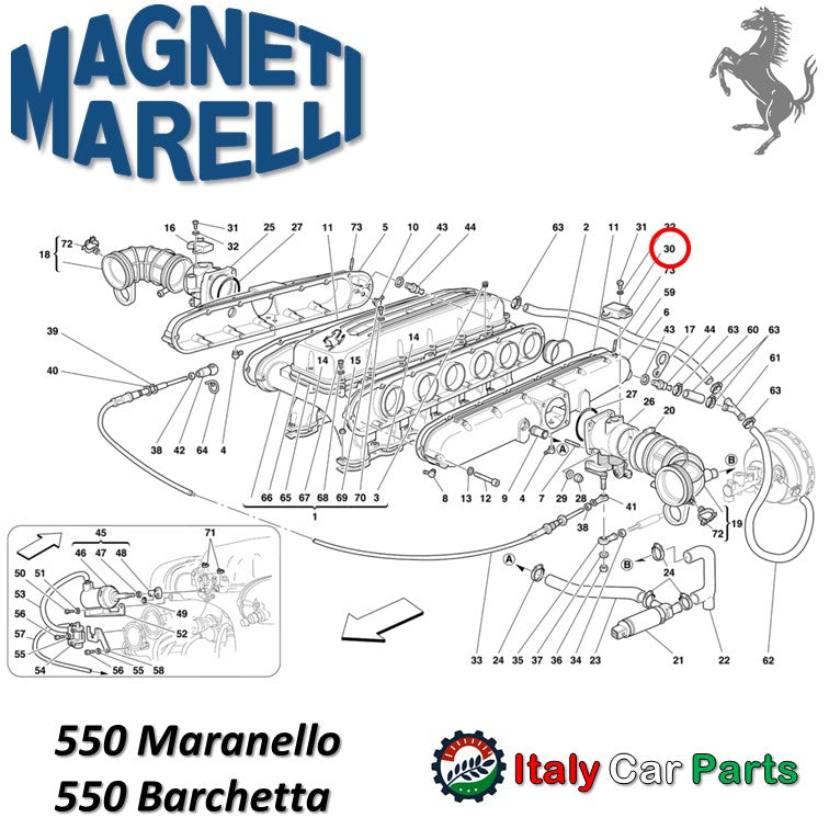 スロットルポジションセンサー フェラーリ 348 F355 456 550 512 マニエッティマレリ製 Magneti Marelli