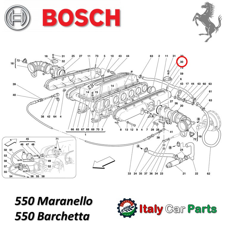 スロットルポジションセンサー フェラーリ 348 F355 456 550 512TR 512M BOSCH Ferrari