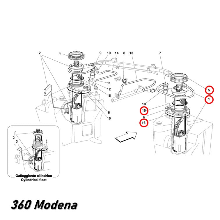 フューエル ポンプ 右側 360 モデナ Modena Ferrari フェラーリ 純正OEM Bosch 燃料漏れ