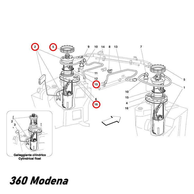 フューエル ポンプ 左側 360 モデナ Modena Ferrari フェラーリ 純正OEM Bosch 燃料