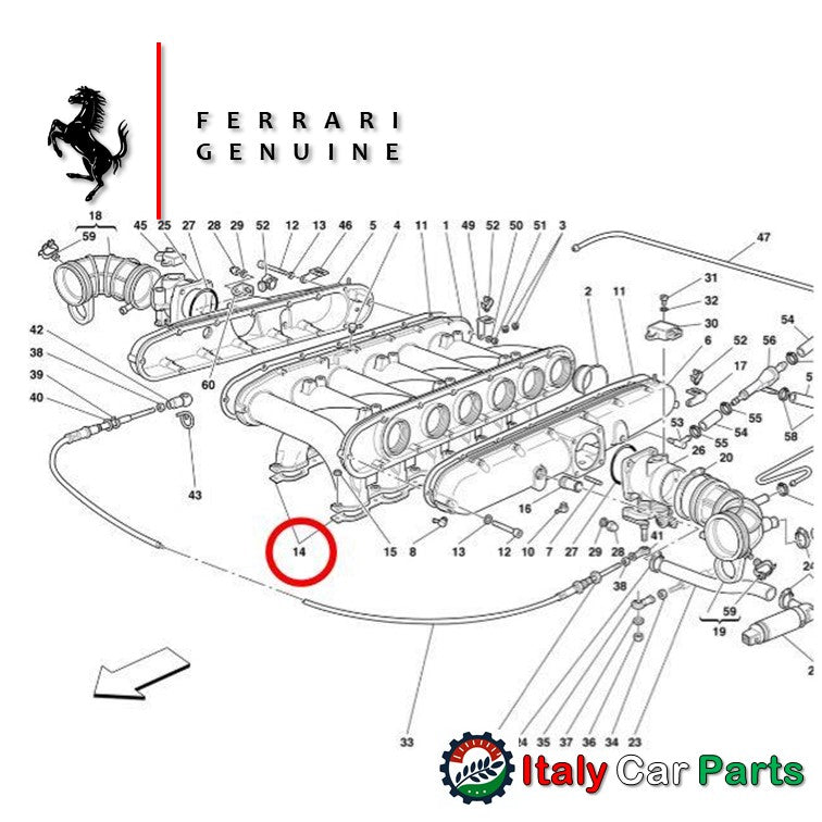 インテークマニーホールド ガスケット 456 550 575 612フェラーリ純正 インマニ Ferrari マラネロ スカリエッティ Ferrari