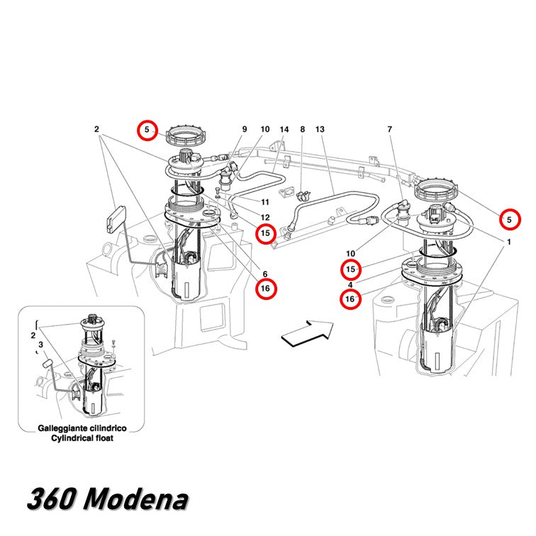 フューエル ポンプ リングナット Oリングセット 360 モデナ Modena Ferrari フェラーリ