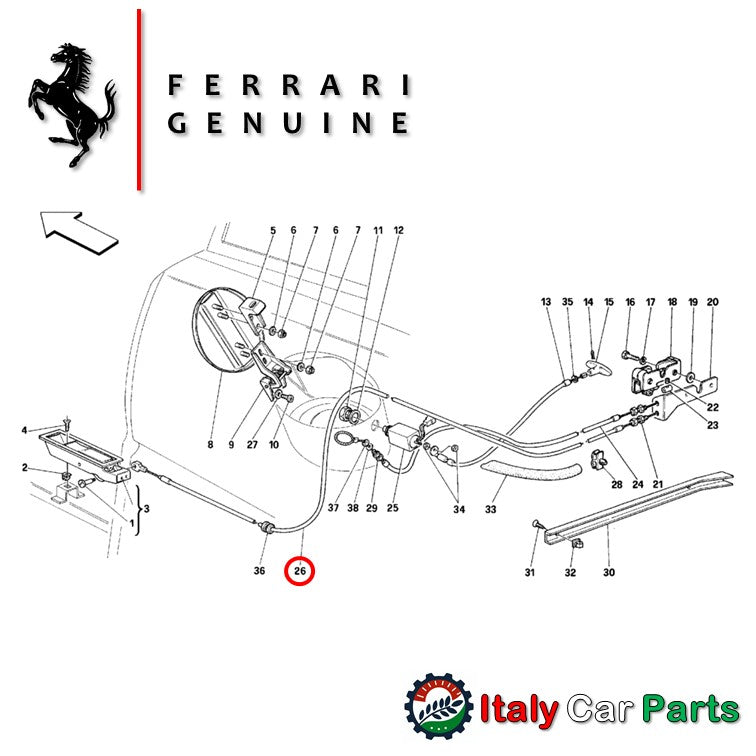 エンジンフード オープニング ワイヤー ケーブル 348 F355 フェラーリ純正 Ferrari ボンネット