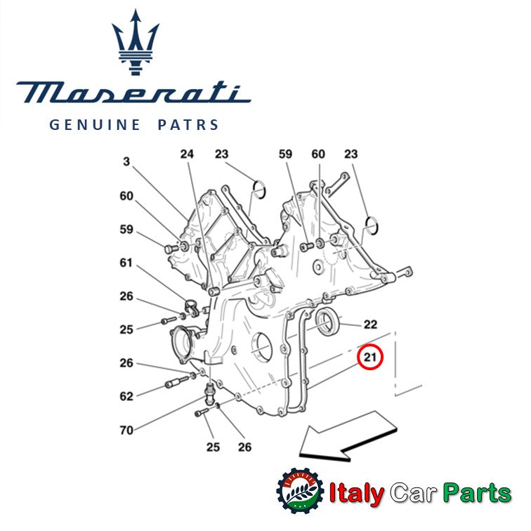 クランクケース フロントカバー ガスケット マセラティ 純正 4200 クアトロポルテ グランスポーツ フェラーリ F430