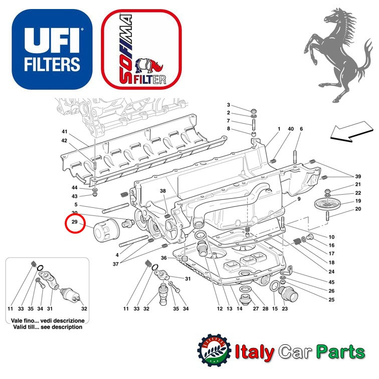 オイルフィルター エレメント 456 550 575 612 フェラーリ OEM UFI 2個セット Ferrari スカリエッティ マラネロ