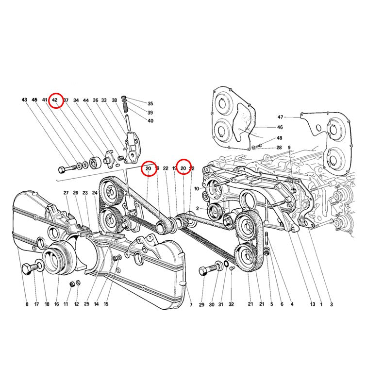 タイミングベルト ベルトテンショナー プーリー 512TR 512M テスタロッサ フェラーリ Ferrari Testarossa カムベルト