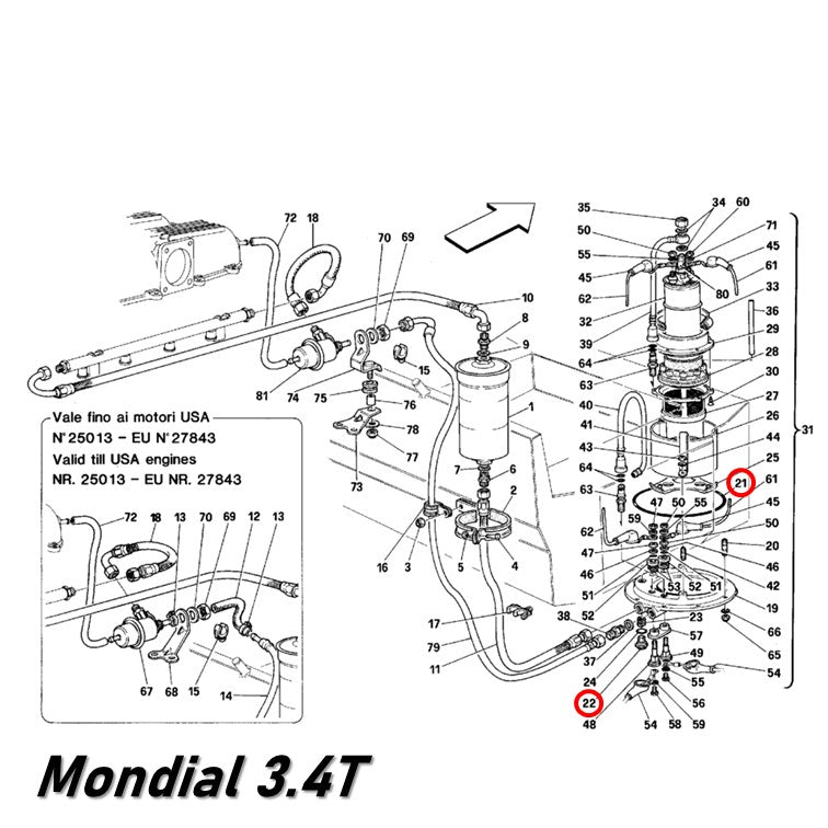 フューエル ポンプ Oリング 348 355 Mondial 3.4T フェラーリ 社外品 燃料 Ferrari