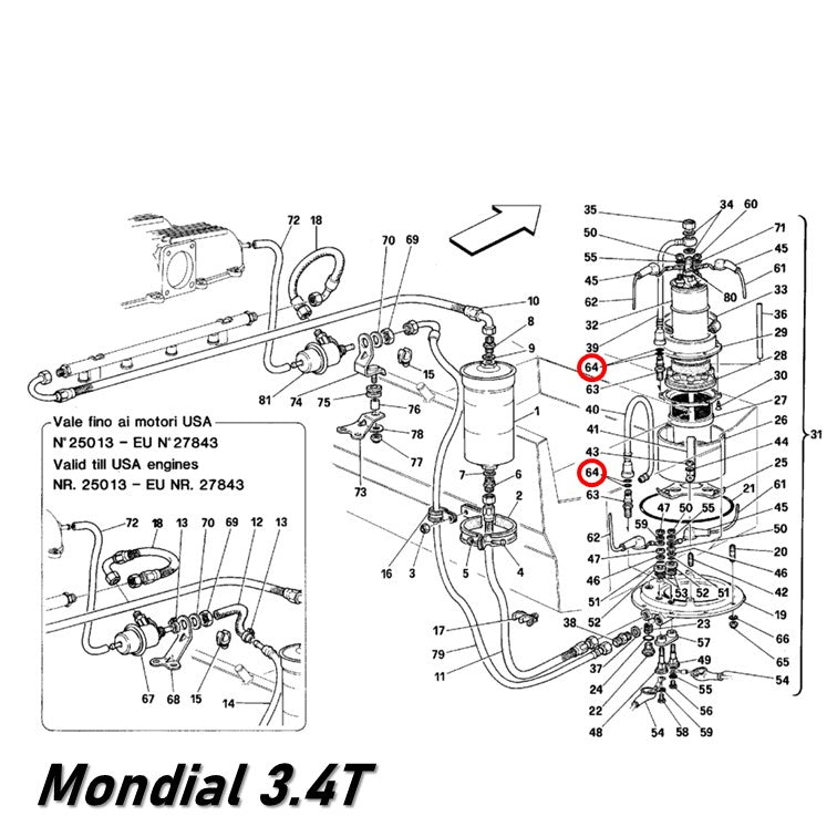 ケーブルカバー 2個セット フューエルポンプ 348 355 Mondial 3.4T フェラーリ 純正 燃料 Ferrari