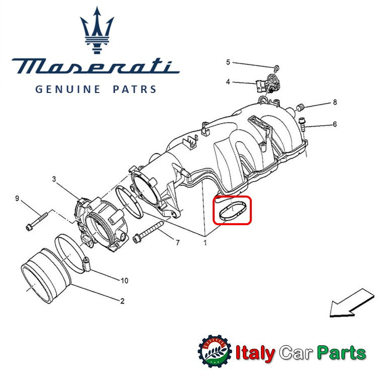 インテークマニホールド Oリング ガスケット ギブリ クアトロポルテ レヴァンテ 6個セット マセラティ 純正 Maserati