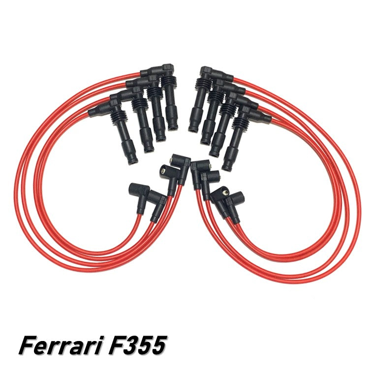 プラグコード セット F355 イグニッション ケーブル キャップ フェラーリ RED