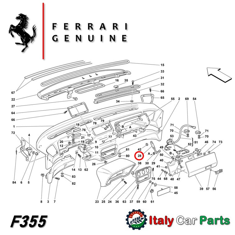 348 F355 グローブ ボックス ダンパー フェラーリ 純正 コンソール Ferrari
