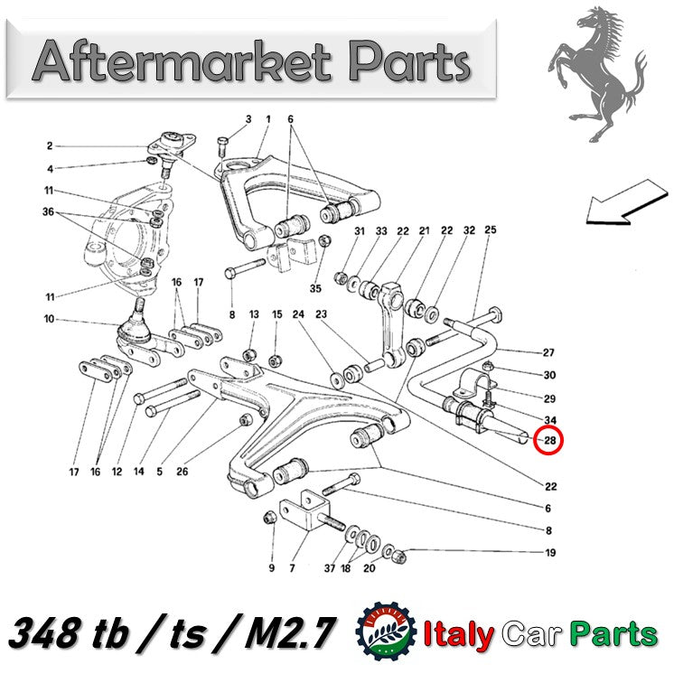 スタビライザーブッシュ スタビブッシュ 2個セット 348 F355 フロント 左右 フェラーリ Ferrari サスペンション 足回り 異音