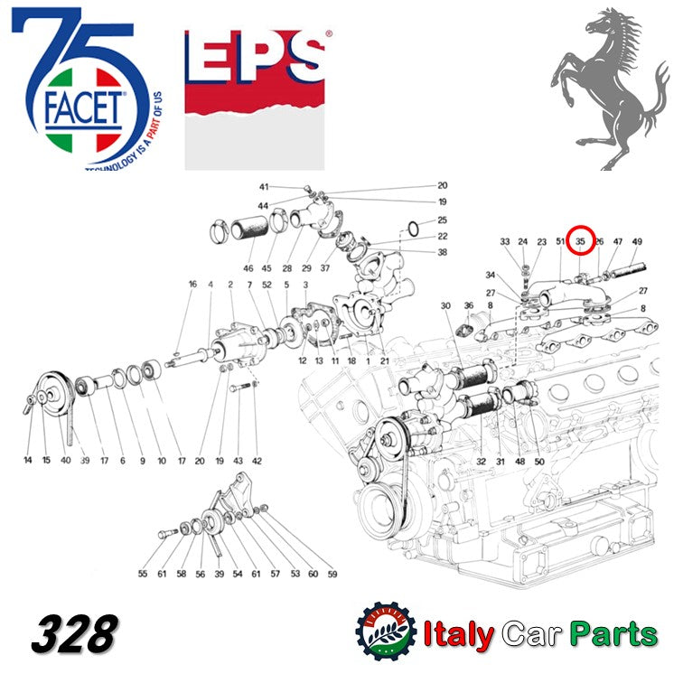 テンプセンサー センダーユニット フェラーリ Ferrari 328 348 360 512 Testarossa Mondial FACET製