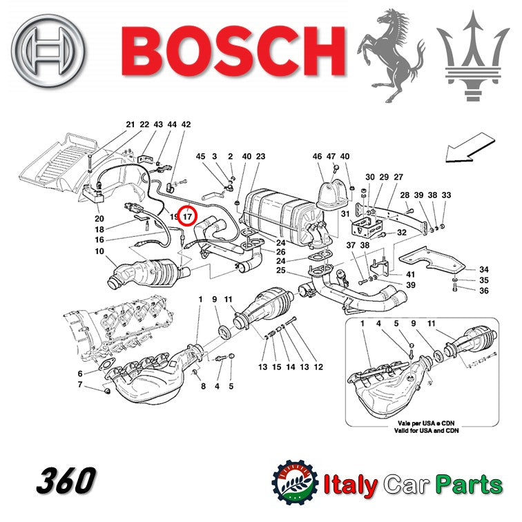 ラムダセンサー リア 360 F430 612 グラントゥーリズモ クアトロポルテ フェラーリ マセラティ Bosch Maserati Ferrari