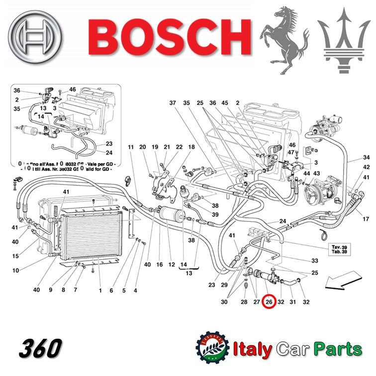 ヒーターポンプ クーラント 360 F430 456 458 599 612 フェラーリ マセラティ Ferrari Maserati グラントゥーリズモ クアトロポルテ Bosch