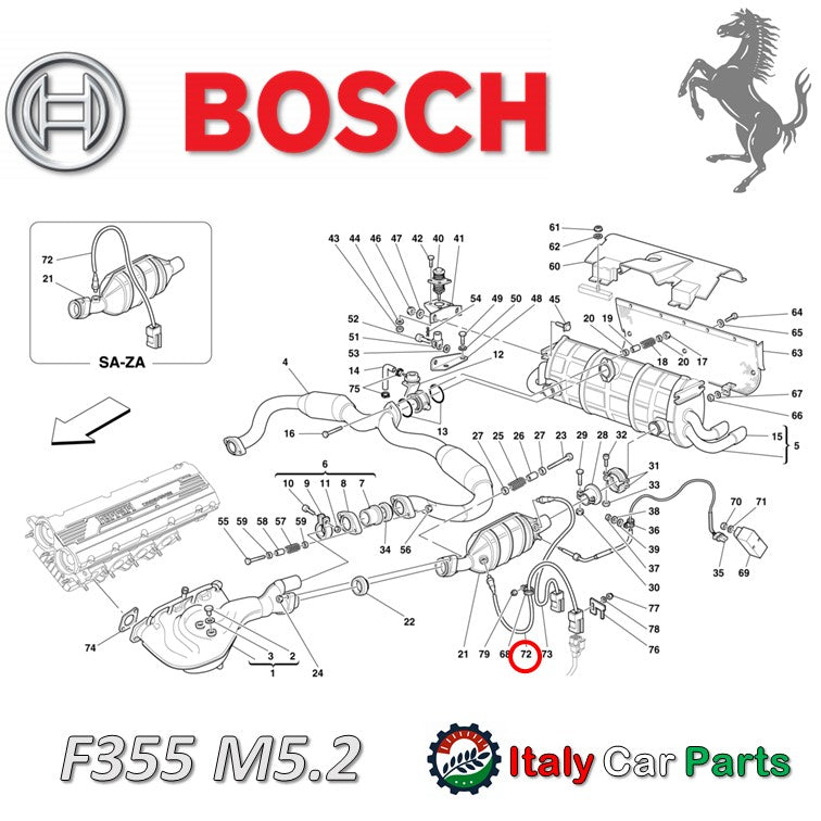ラムダセンサー O2 F355 XR M5.2 456M GT GTA 550 BOSCH フェラーリ Ferrari マラネロ バルケッタ