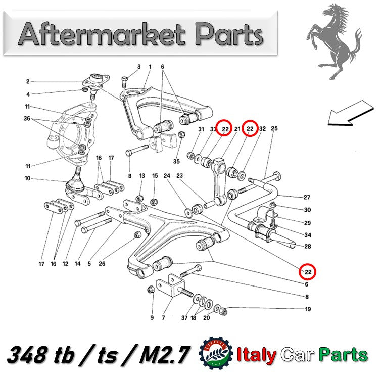 スタビリンク ブッシュ 348 512TR 512M Testarossa フェラーリ Ferrari スタビライザー 足回り 異音