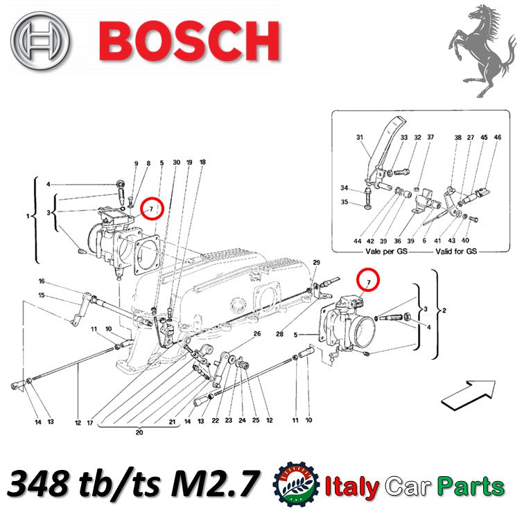 スロットルポジションセンサー フェラーリ 348 F355 456 550 512TR 512M BOSCH Ferrari