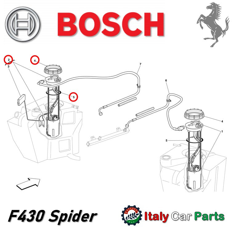 フューエル ポンプ 左側 F430 360 スパイダー フロート付 フェラーリ 純正OEM Bosch 燃料漏れ