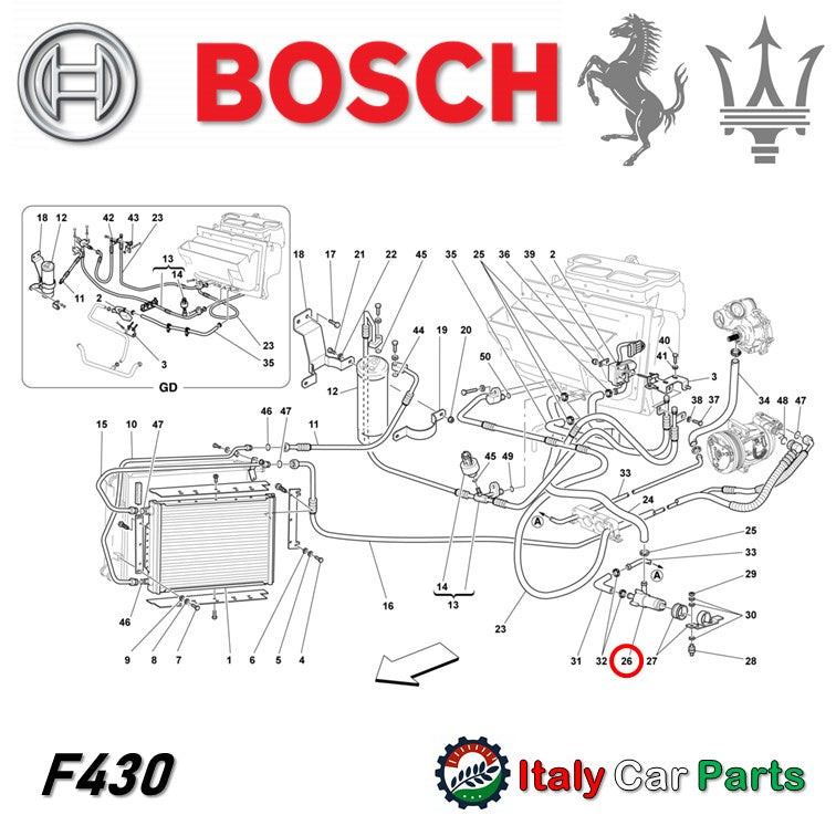 ヒーターポンプ クーラント 360 F430 456 458 599 612 フェラーリ マセラティ Ferrari Maserati グラントゥーリズモ クアトロポルテ Bosch