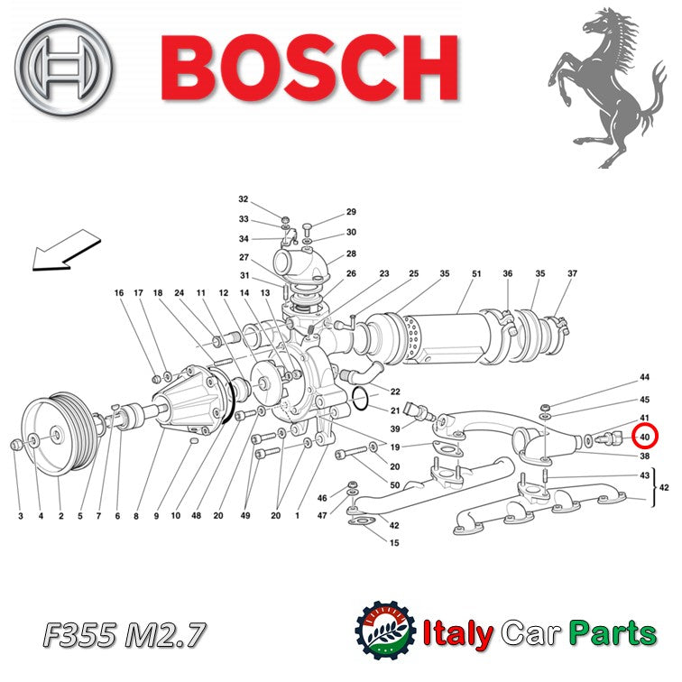 水温センサー クーラントテンプセンサー フェラーリ 348 F355 550 512TR 456 F50など ラジエター Bosch製