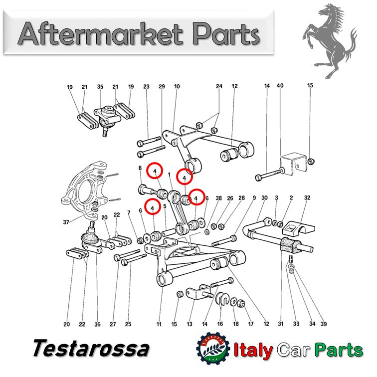 スタビリンク ブッシュ 348 512TR 512M Testarossa フェラーリ Ferrari スタビライザー 足回り 異音