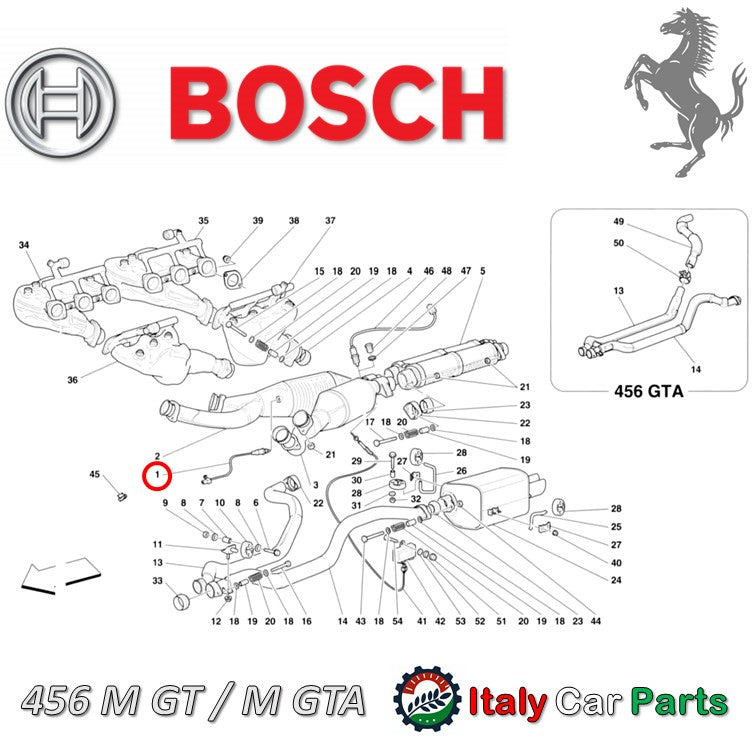 ラムダセンサー O2 F355 XR M5.2 456M GT GTA 550 BOSCH フェラーリ Ferrari マラネロ バルケッタ