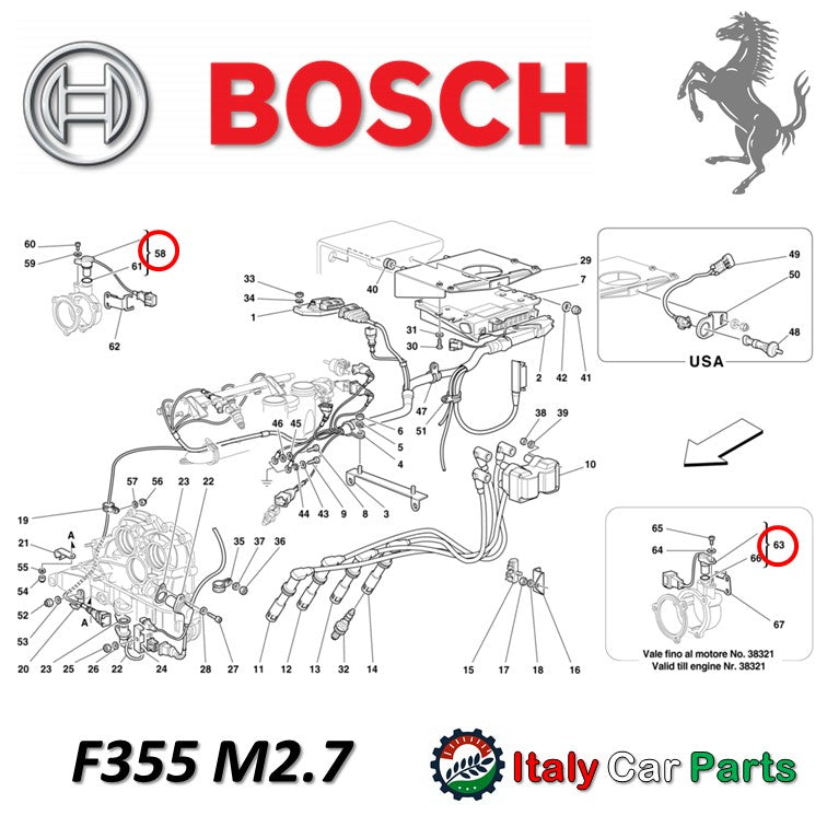 フェーズセンサー カムシャフトポジションセンサー F355 456 550フェラーリ Ferrari マラネロ Maranello ECU