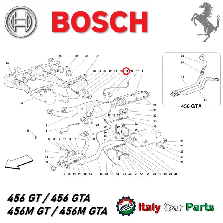 ラムダセンサー リア側 F355 456 550 フェラーリ 純正OEM Bosch製 Ferrari 排気 キャタライザー