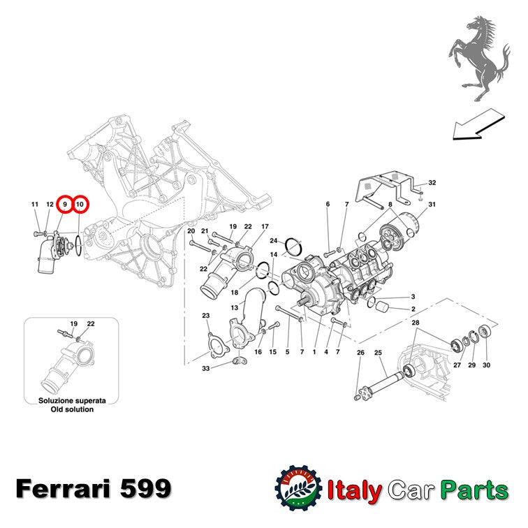 マセラティ純正 サーモスタット ガスケット クアトロポルテ グラントゥーリズモ グランカブリオ フェラーリ 599 California カリフォルニア
