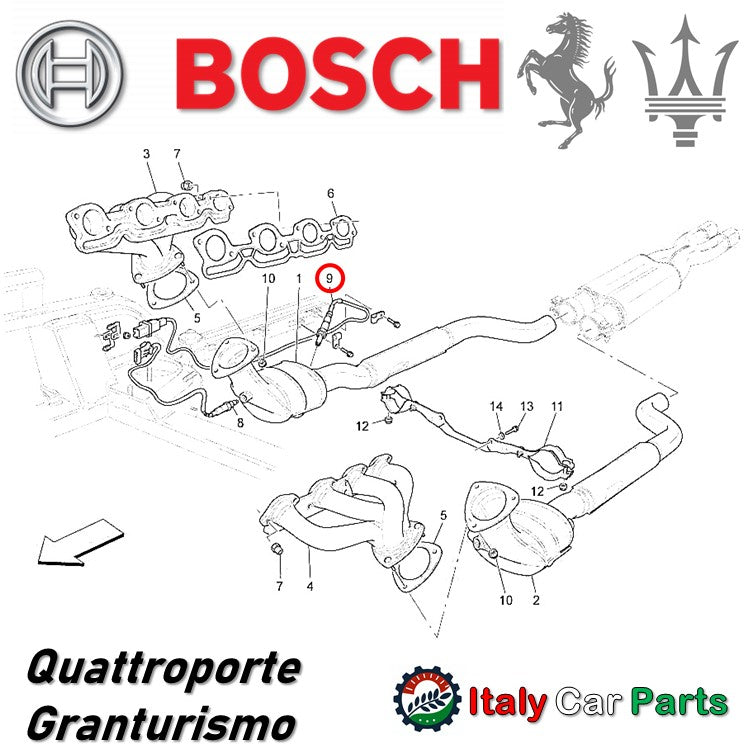 ラムダセンサー リア 360 F430 612 グラントゥーリズモ クアトロポルテ フェラーリ マセラティ Bosch Maserati Ferrari