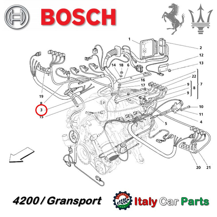 イグニッションコイル F430 4200 Gransport フェラーリ マセラティ フロント側 Maserati Ferrari グランスポーツ 純正 OEM Bosch ボッシュ