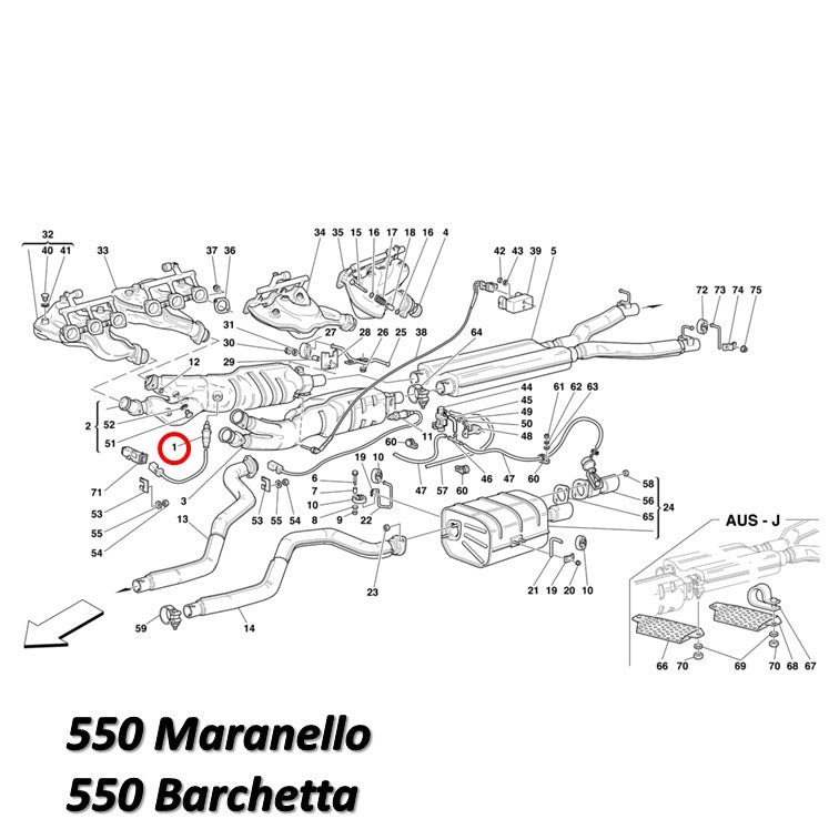 ラムダセンサー フロント O2 F355 XR M5.2 456M GT GTA 550 BOSCH フェラーリ Ferrari マラネロ バルケッタ