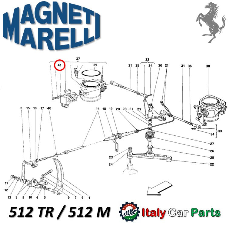 スロットルポジションセンサー フェラーリ 348 F355 456 550 512 マニエッティマレリ製 Magneti Marelli