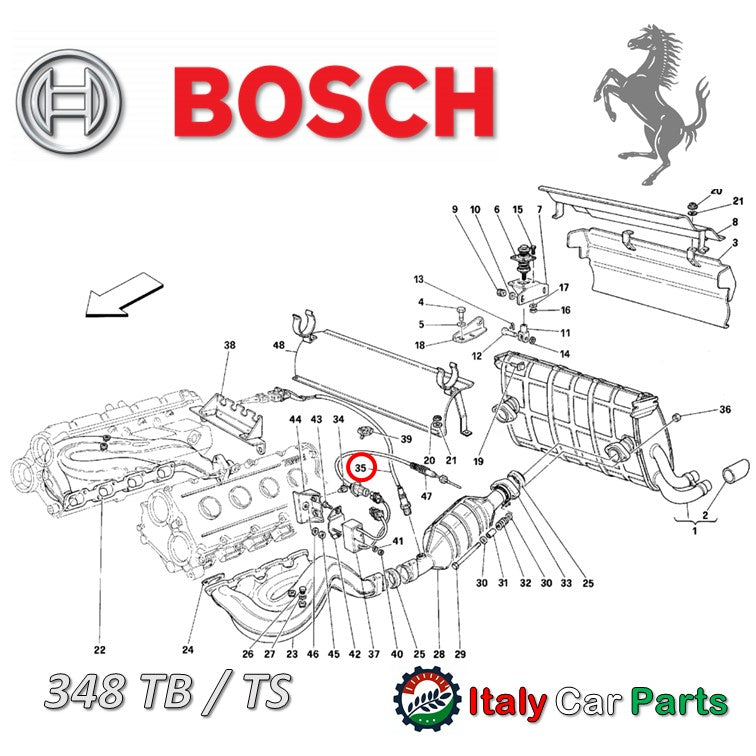 ラムダセンサー O2 フェラーリ 348 テスタロッサ 328 Mondial Bosch製 Ferrari