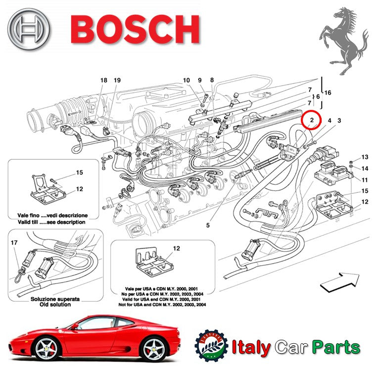 8個 1台分セット イグニッションコイル 360 モデナ チャレンジストラダーレ BOSCH 純正 OEM フェラーリ Ferrari Modena Challenge Stradale
