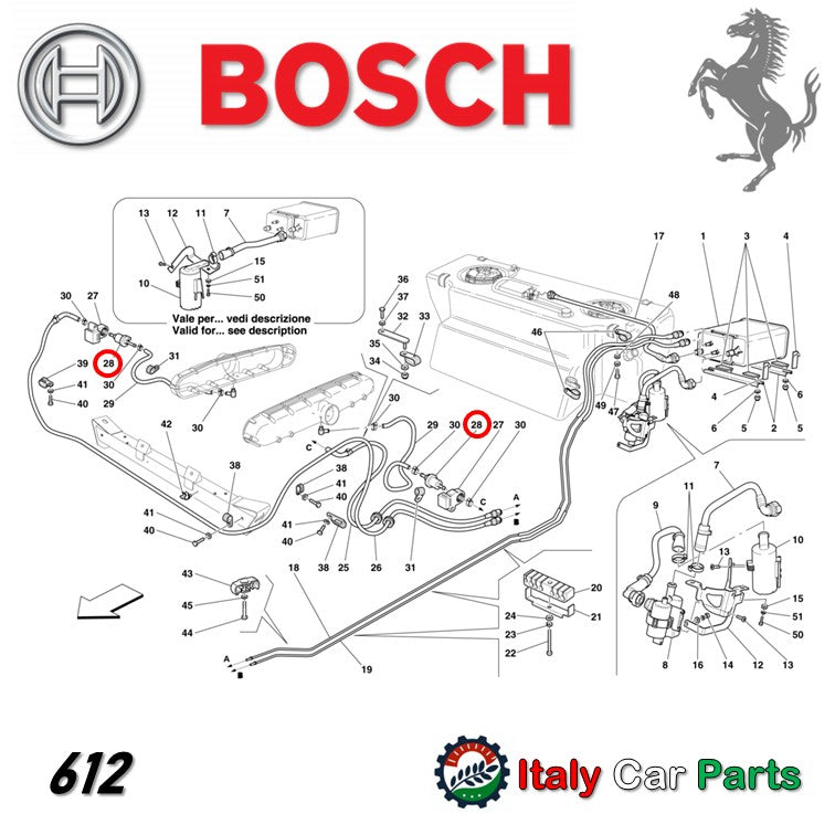 ブリーザーバルブ アンチエバポレーション 355 360 430 456 550 575 599 612 Ferrari