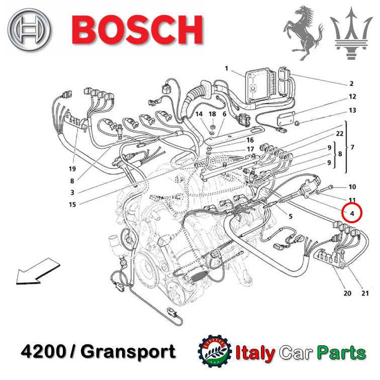 イグニッションコイル F430 4200 Gransport フェラーリ マセラティ リア側 Maserati Ferrari グランスポーツ OEM Bosch ボッシュ 612 575M