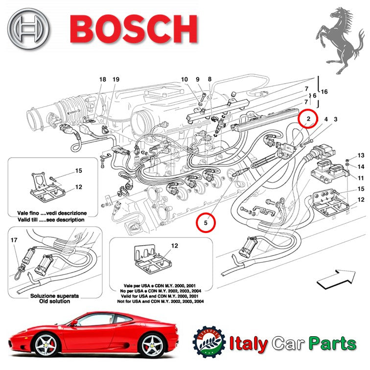 8個 1台分セット イグニッションコイル スパークプラグ 360 モデナ チャレンジストラダーレ BOSCH 純正 OEM フェラーリ Ferrari Modena