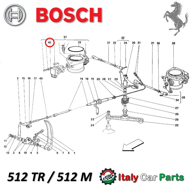 スロットルポジションセンサー フェラーリ 348 F355 456 550 512TR 512M BOSCH Ferrari