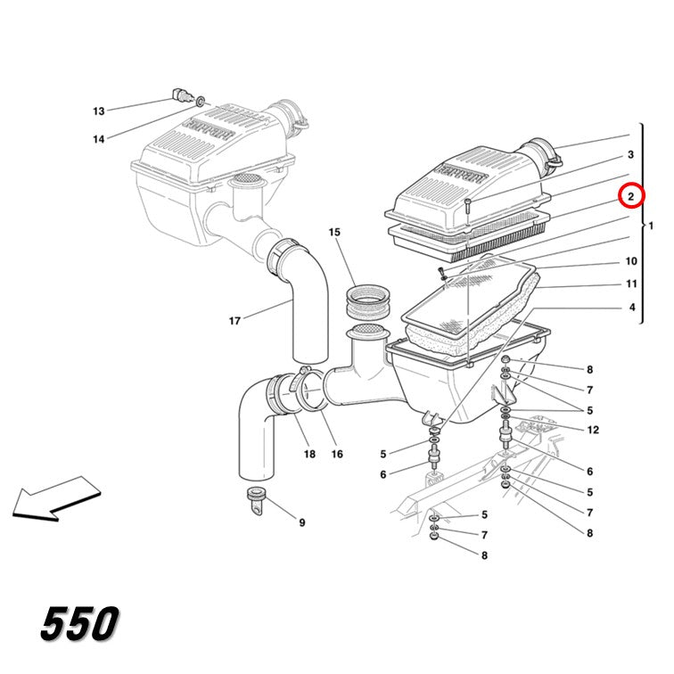 エアーフィルター F355 456 550 フェラーリ UFI OEM エアエレメント 151562