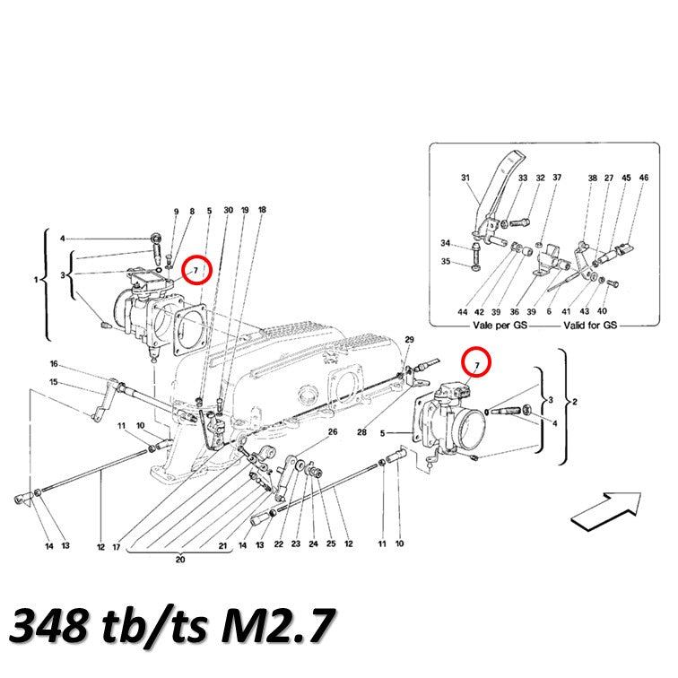 スロットルポジションセンサー フェラーリ 348 F355 456 550 512 マニエッティマレリ製 Magneti Marelli