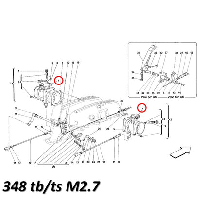 スロットルポジションセンサー フェラーリ 348 F355 456 550 512 マニエッティマレリ製 Magneti Marelli