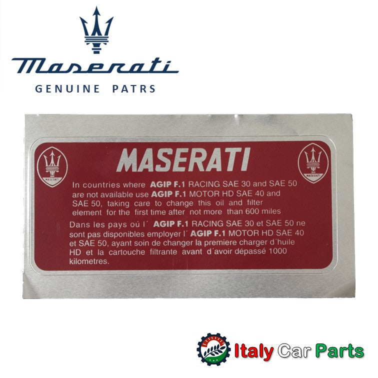 Agip F.1 レーシング オイル ステッカー マセラティ純正 アジップ　Maserati Agip シール エンジンオイル 英語 イタリア語