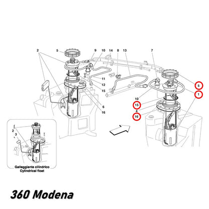 フューエル ポンプ 右側 360 モデナ Modena Ferrari フェラーリ 純正OEM Bosch 燃料漏れ