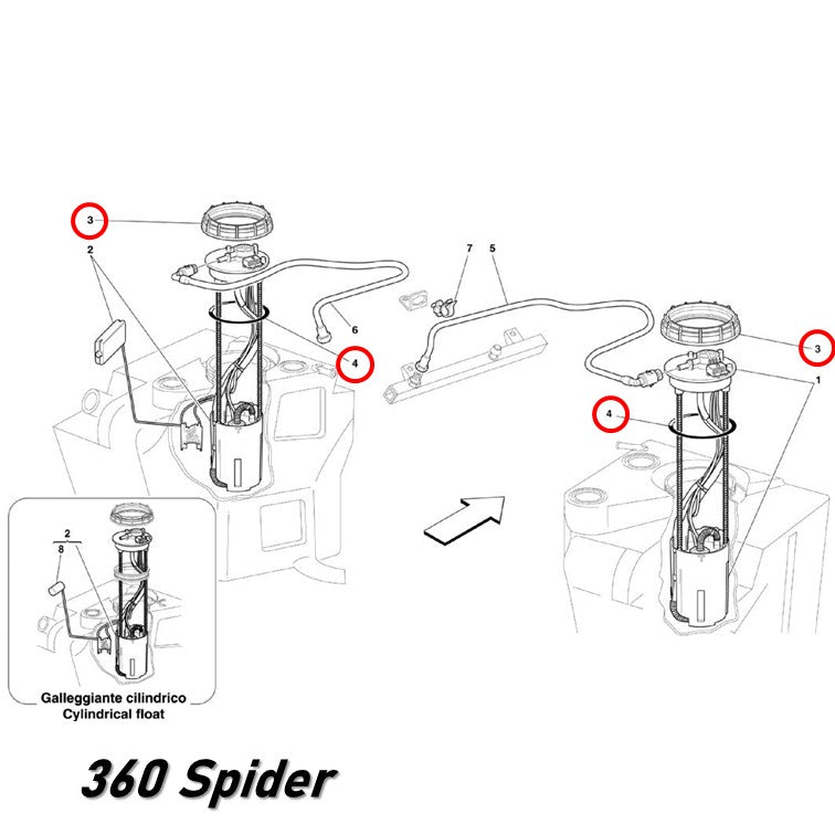 フューエルポンプ リングナット ガスケット マセラティ 360 F430 612 599 575M クアトロポルテ グラントゥーリズモ 4200 Gransport
