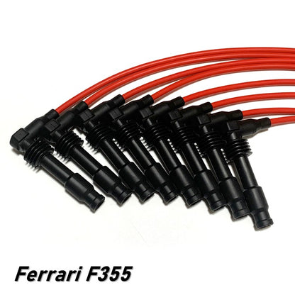 プラグコード セット F355 イグニッション ケーブル キャップ フェラーリ RED