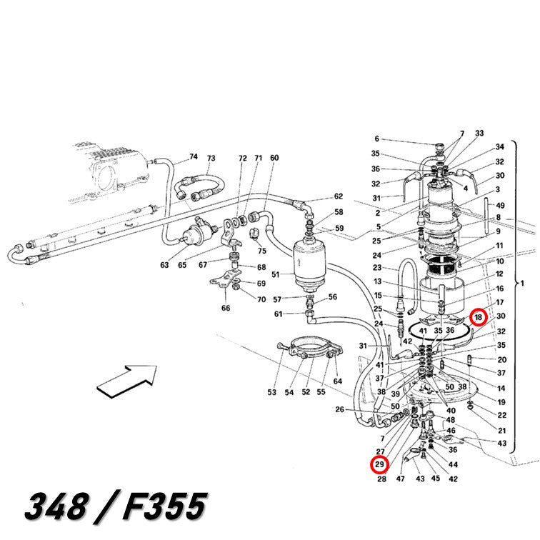 フューエル ポンプ Oリング 348 355 Mondial 3.4T フェラーリ 社外品 燃料 Ferrari