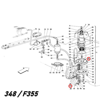 フューエル ポンプ Oリング 348 355 Mondial 3.4T フェラーリ 社外品 燃料 Ferrari
