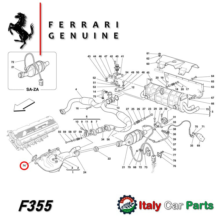 エキマニ ガスケット 360 モデナ F355 フェラーリ 8個セット 純正 Ferrari